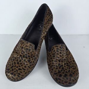 Dansko Olivia Calf Hair Cheetah Print Loafers Flats Slip On Size 41- US  10.5/11